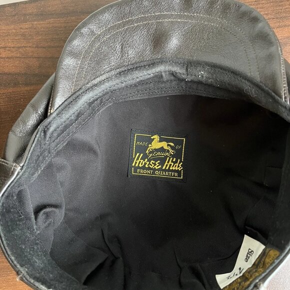 The Real McCoy horsehide Leather Newsboy Cap - Picture 8 of 14